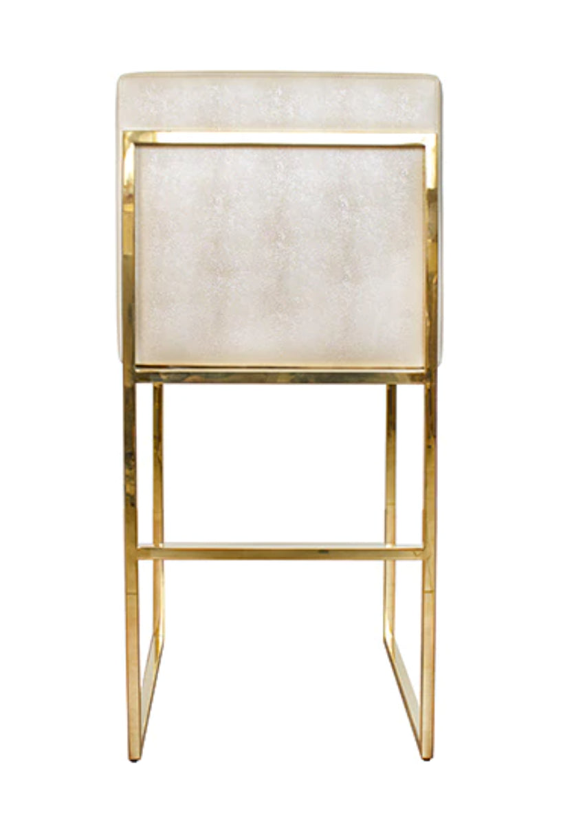Worlds Away Kingston Stool With Brass or Nickel Frame