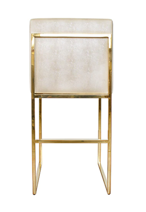 Worlds Away Kingston Stool With Brass or Nickel Frame