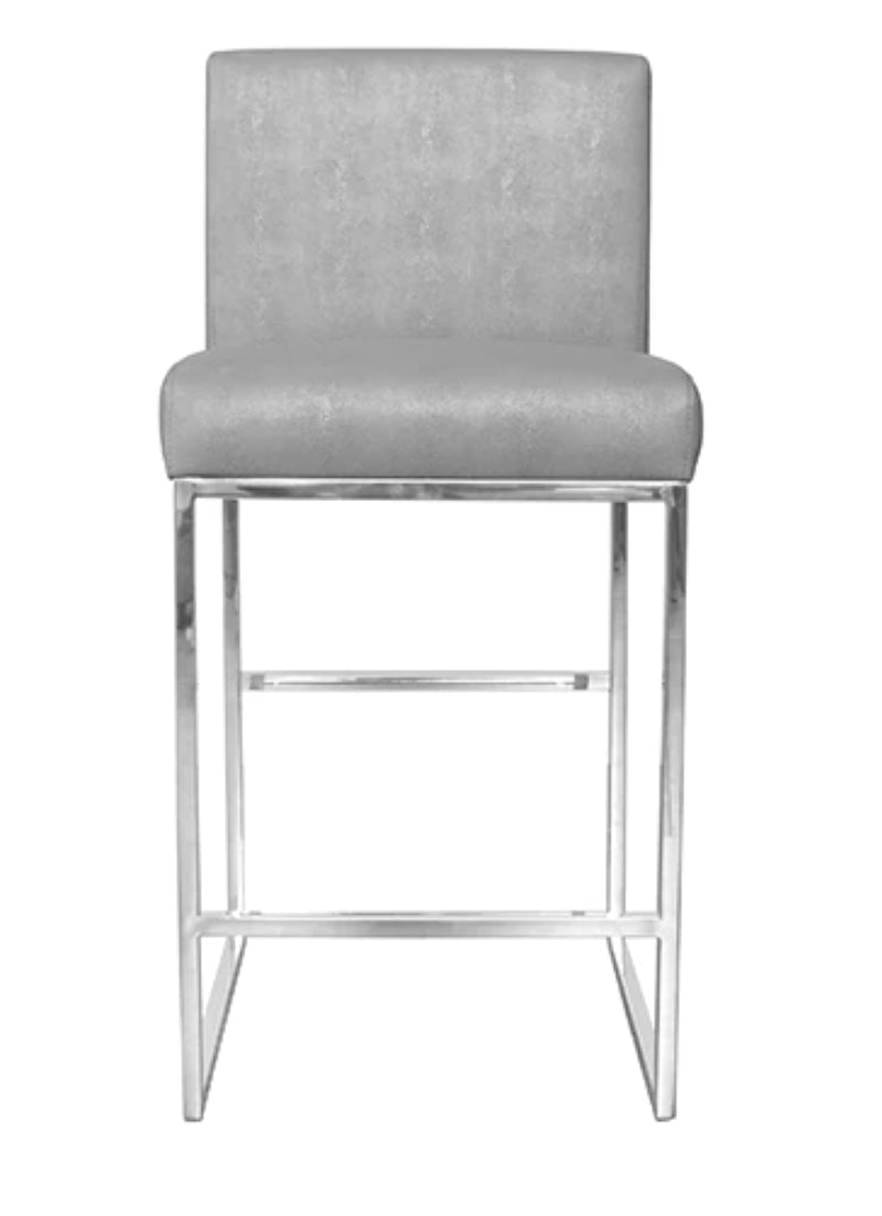 Worlds Away Kingston Stool in Beige Shagreen