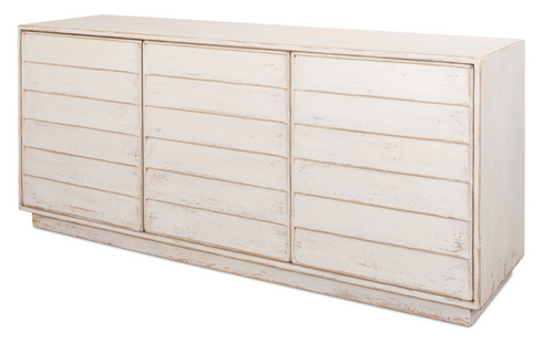 Louvered Sideboard, White by Sarreid