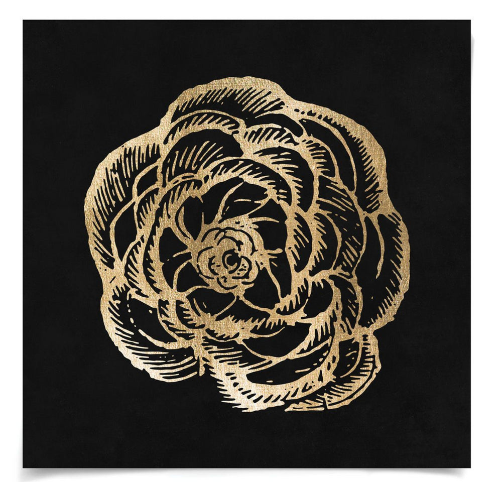 Gold Leaf Rose Art by Natural Curiosities