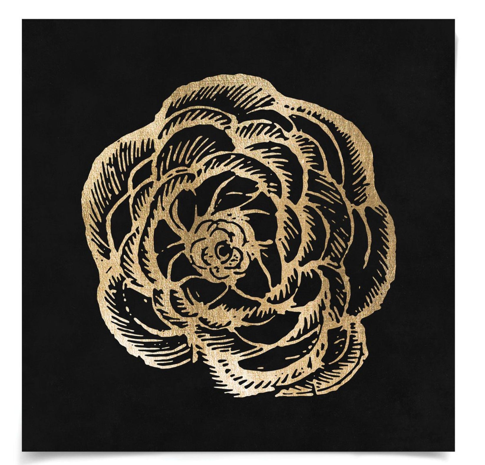 Gold Leaf Rose Art by Natural Curiosities