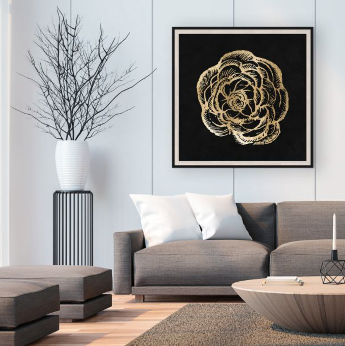 Gold Leaf Rose Art by Natural Curiosities