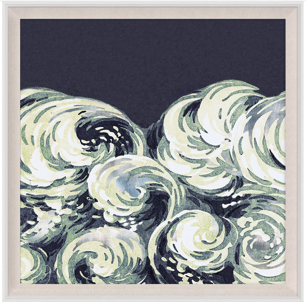 Silver Leaf Wave Square Art by Natural Curiosities