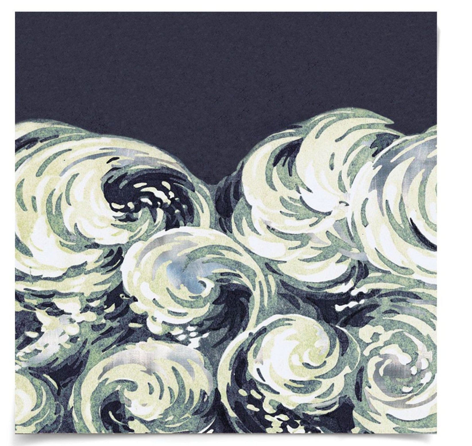 Silver Leaf Wave Square Art by Natural Curiosities