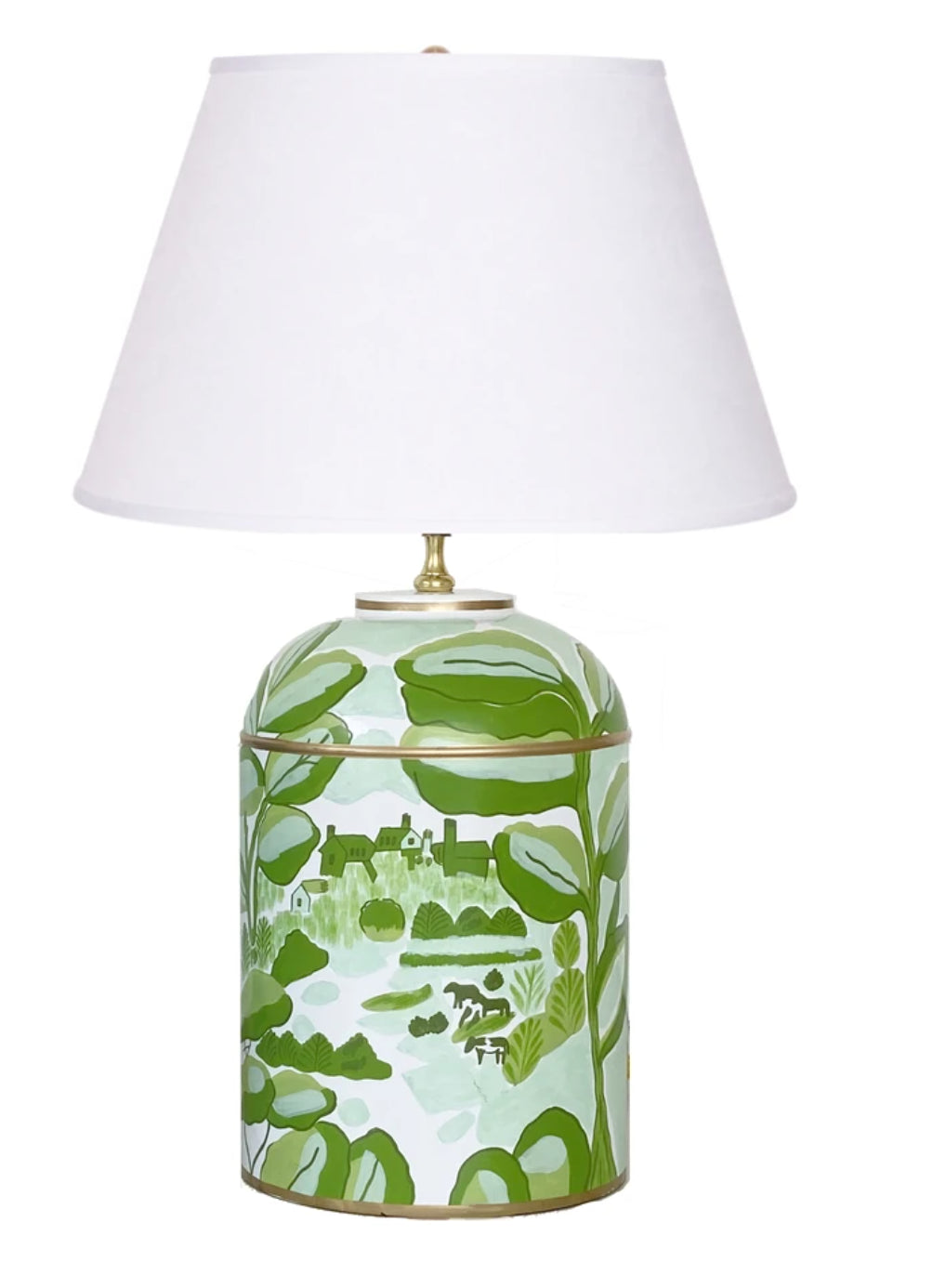 Dana Gibson Bristow Tea Caddy Lamp in Green