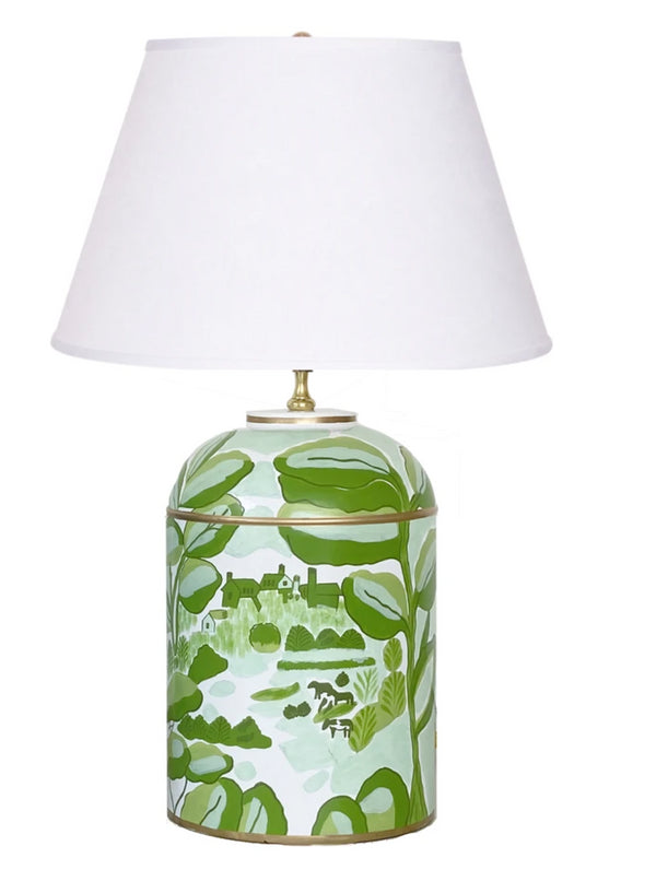 Dana Gibson Bristow Tea Caddy Lamp in Green