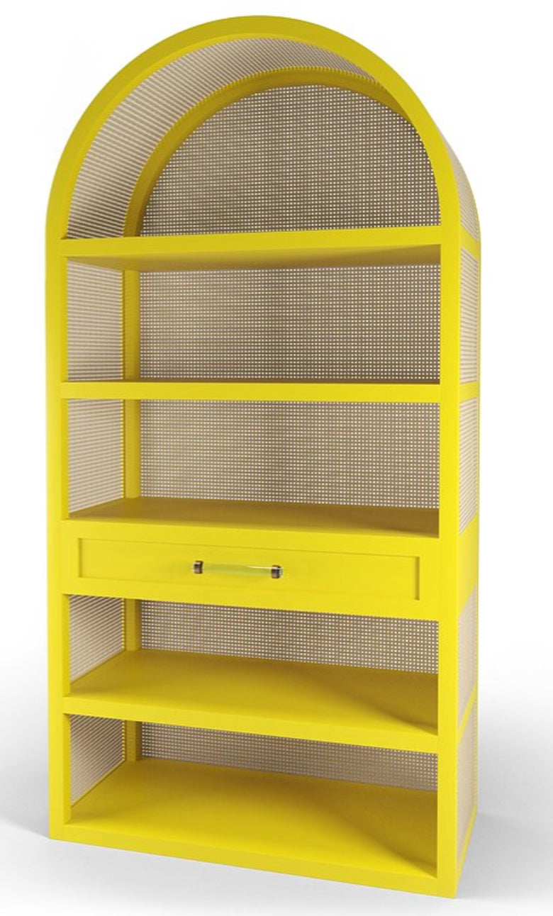 Maggie Cruz Leila Cane Etagere, Citron