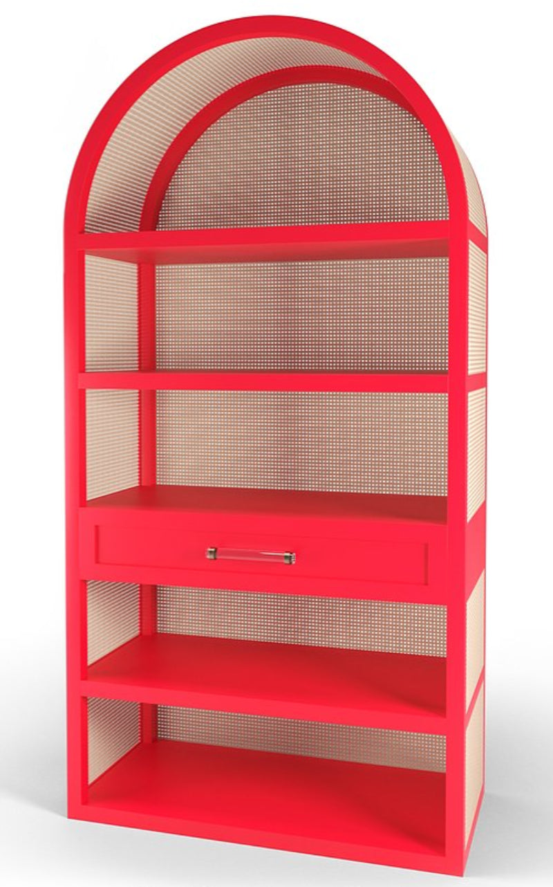 Maggie Cruz Leila Cane Etagere, Coral Dust