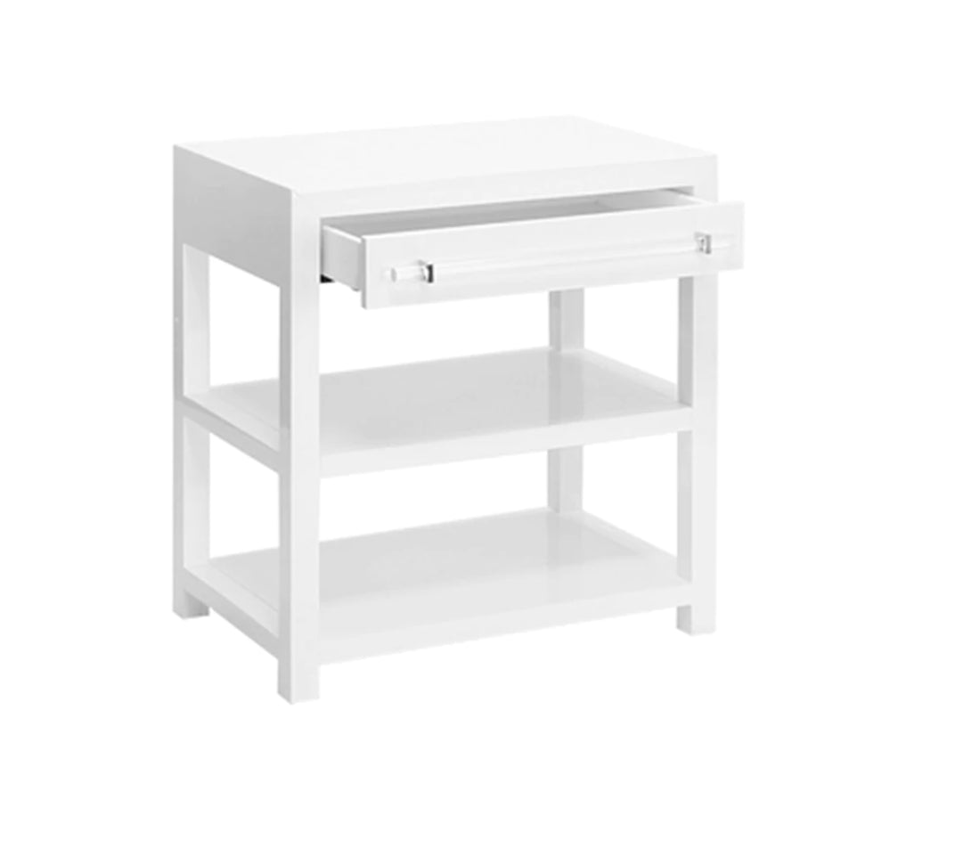 Worlds Away Garbo Nightstand, Cerused Oak