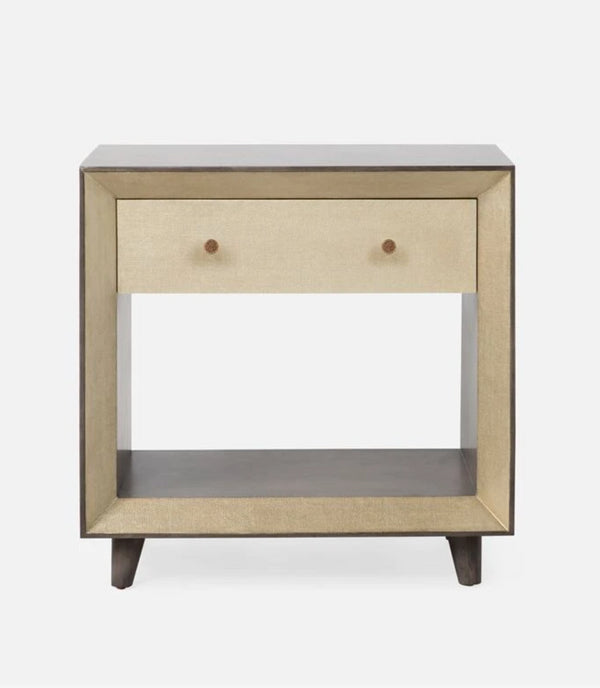 Made Goods Blaine Double Nightstand, Champagne Faux Canvas