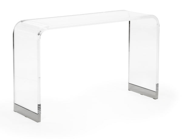 Chelsea House Waterfall Console Table, Clear Acrylic & Nickel