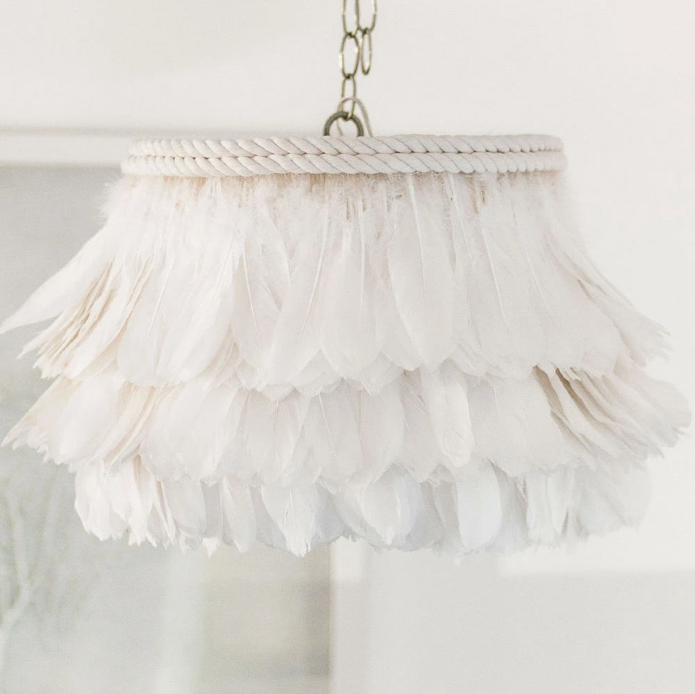 Jamie Dietrich White Feather Pendant Chandelier