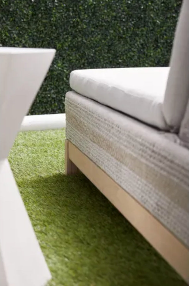 Tapestry Outdoor Chaise Lounge Taupe & White Flat Rop