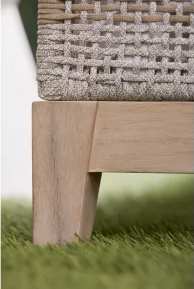 Tapestry Outdoor Chaise Lounge Taupe & White Flat Rop