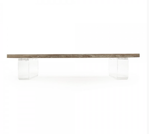 Zentique Acrylic Coffee Table in Limed Grey Oak