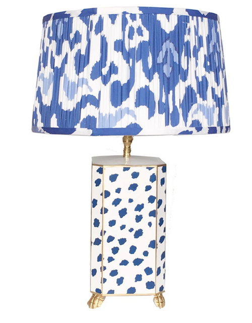 Dana Gibson Fleck Lamp in Navy Blue and White