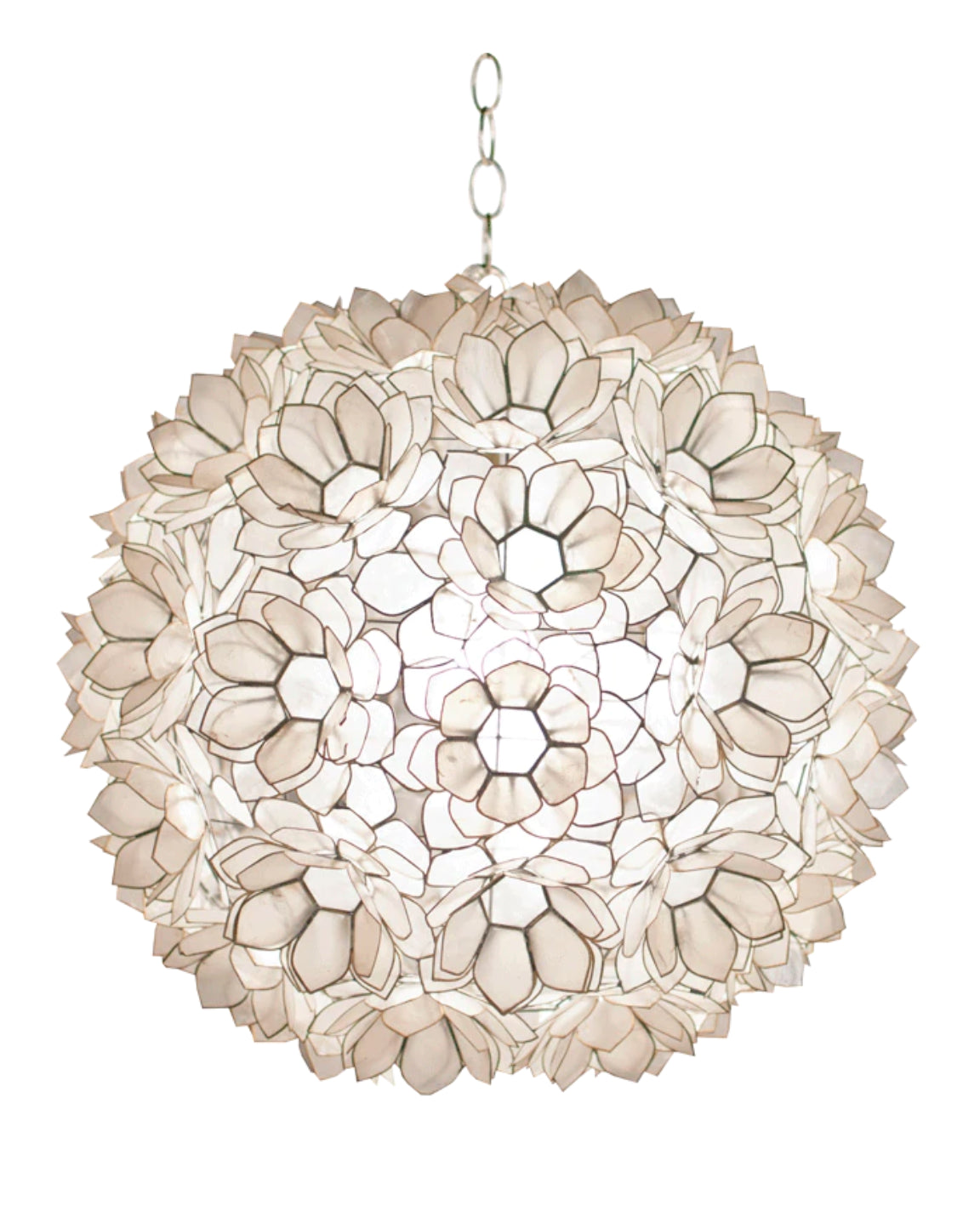 Worlds Away Capiz Shell 20" Jupiter Chandelier