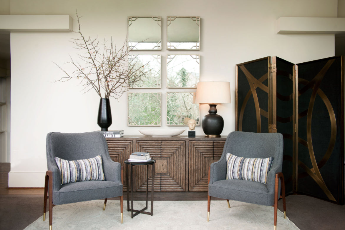 Currey and Company Morombe 84'' Wide Oak Wood Credenza