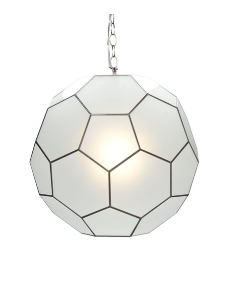 Worlds Away Knox Frosted Glass Pendant Light, 20"