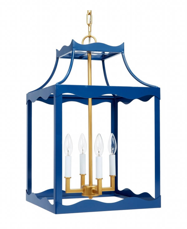 Miriam Cream & Gold Metal Lantern by Old World Design