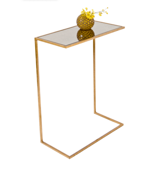 Worlds Away Rico Gold Side Table