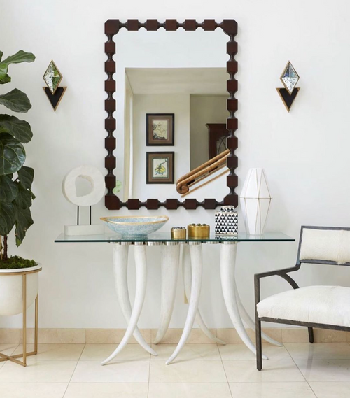 Celerie Kemble For Mirror Home Ebonized Oak or Dark Mahogeny Mirror
