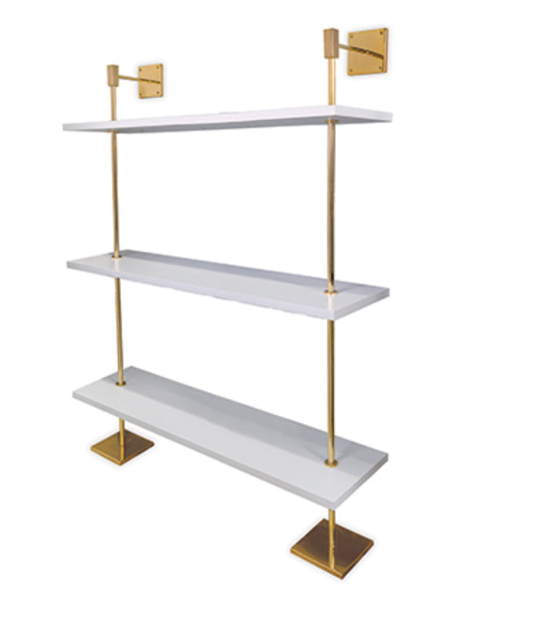Marais 3-Tier White and Gold Shelf by Port 68