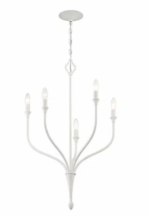 Rhodes 5-Light White Contemporary Statement Chandelier