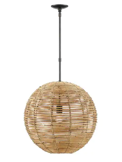 Kingston Rattan Single - Light Globe Pendant