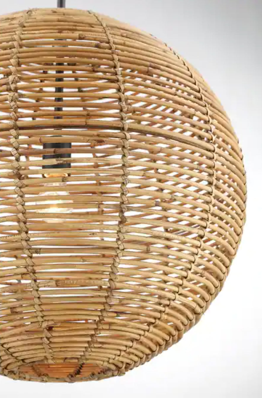 Kingston Rattan Single - Light Globe Pendant
