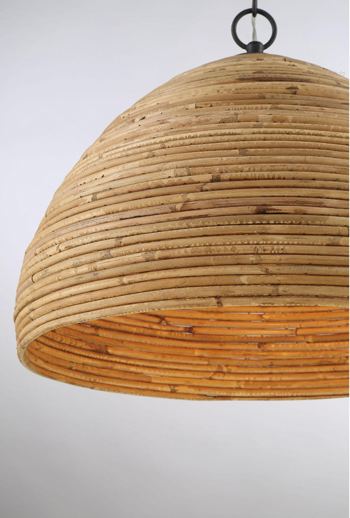 Marigot Rattan Single - Light Dome Pendant