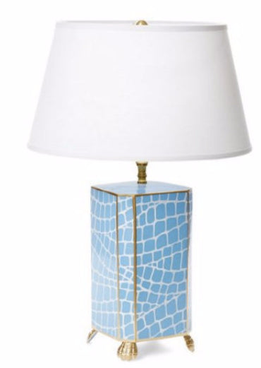Dana Gibson Croc Lamp in Blue