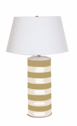 Dana Gibson Stripe Stacked Lamp in Taupe
