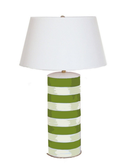 Dana Gibson Striped Lamp in Green