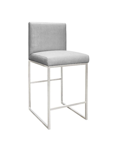 Worlds Away Kingston Stool With Brass or Nickel Frame