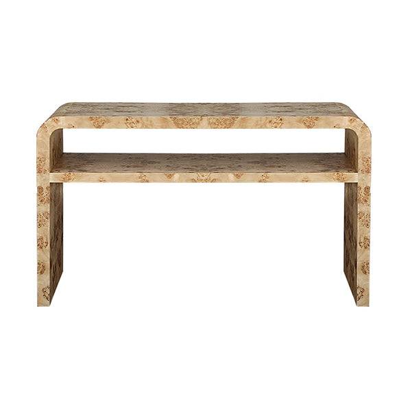 Worlds Away Marshall Burl Wood Console Table