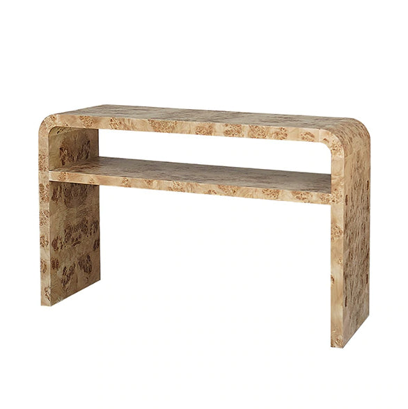 Worlds Away Marshall Burl Wood Console Table