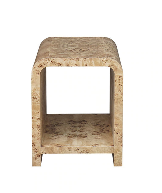 Worlds Away Putnam Burl Wood Side Table