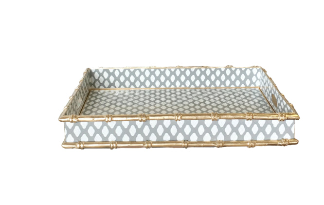 Dana Gibson Bamboo Bar Tray in Gray Parisi