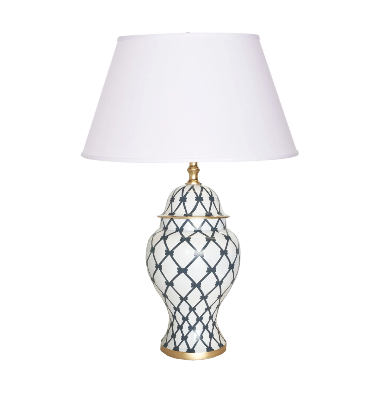 Dana Gibson French Twist Table Lamp, Gray