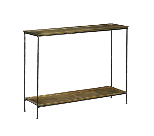 Boyles Console Table in Brass by Currey and Company