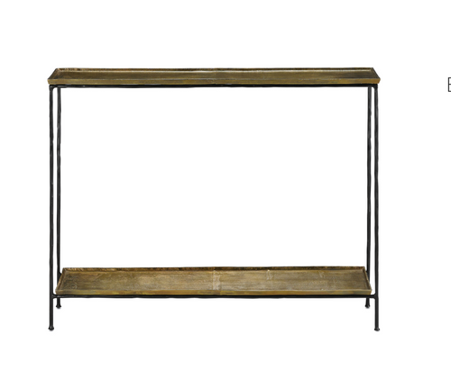 Boyles Console Table in Brass by Currey and Company