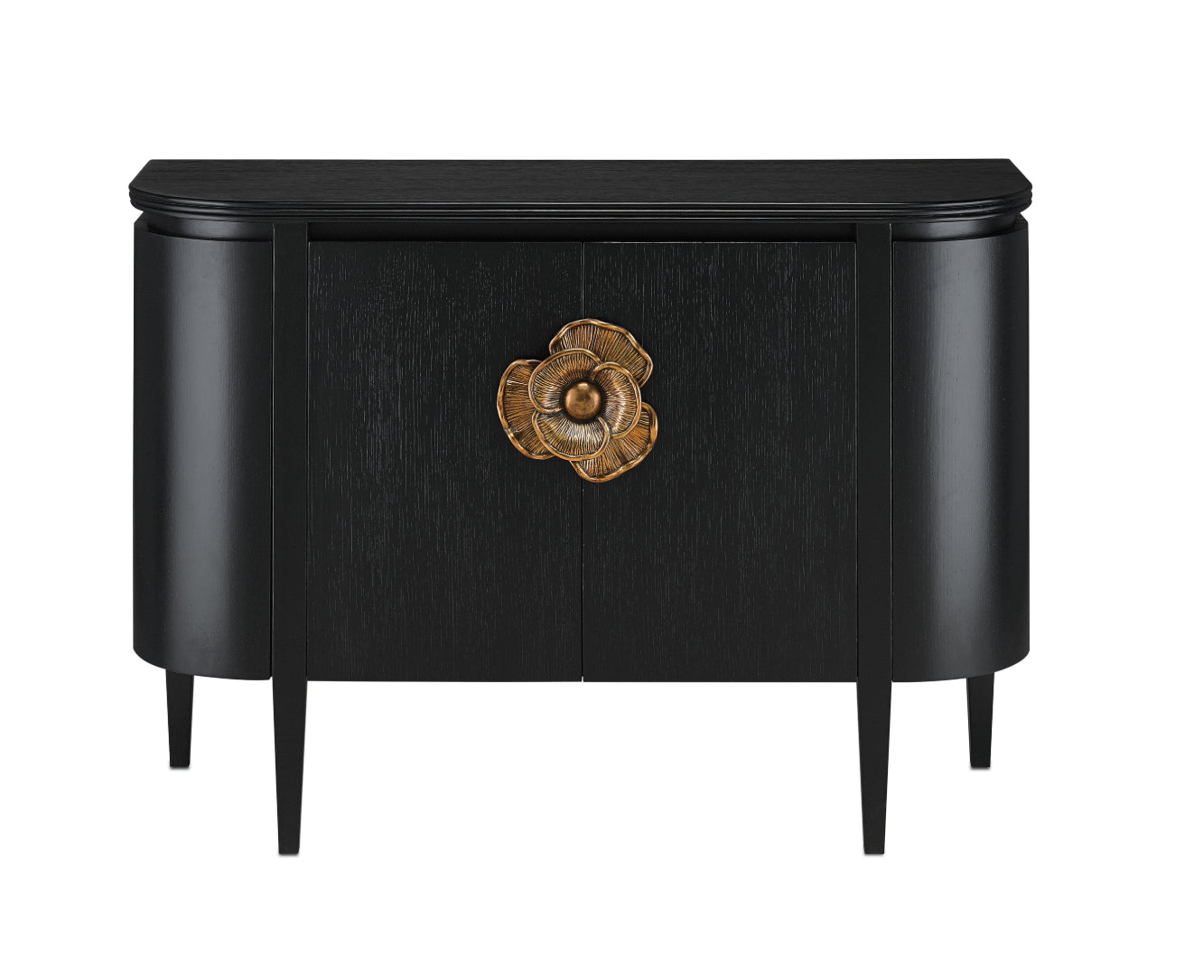 Briallen Black Demi-Lune Cabinet by Currey and Company