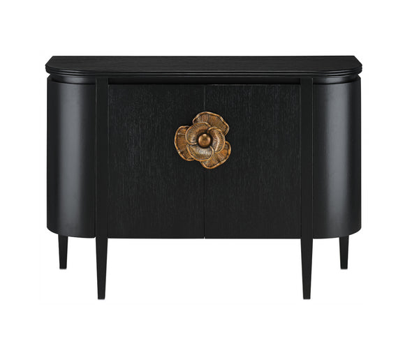Briallen Black Demi-Lune Cabinet by Currey and Company
