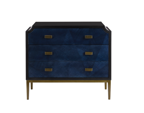 Kallista Navy Blue Chest by Currey and Company
