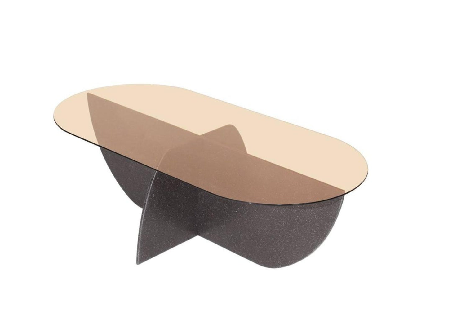 Aurora Coffee Table, Black Mosaic & Rose Glass