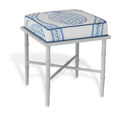 Port 68 White and Blue Pineapple Doheny Bench