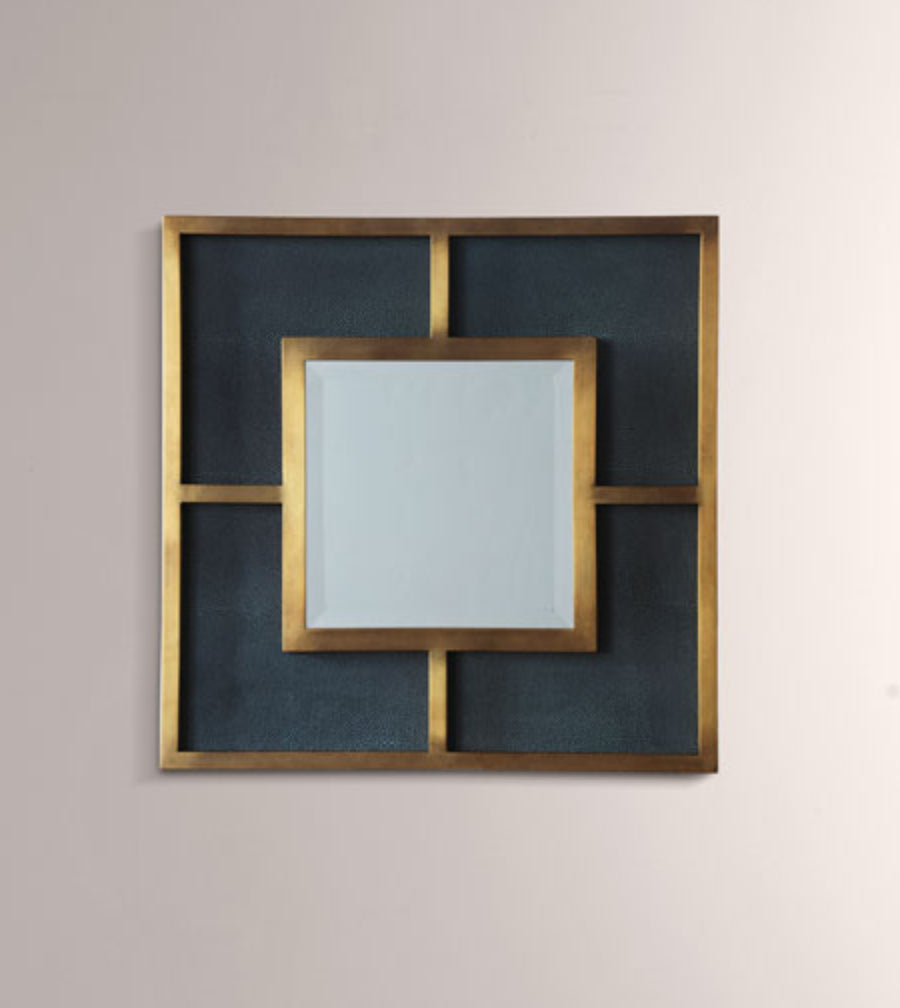 Bargain Basement Port 68 Cairo Brass and Shagreen Mirror