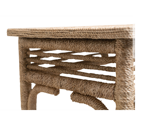 Currey and Company Olisa Rattan and Wicker Console Table